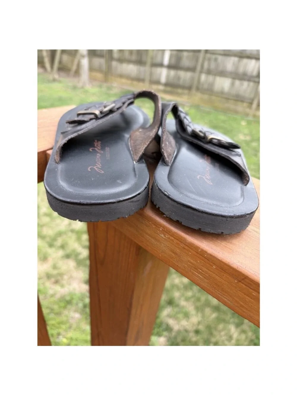 Massimo Matteo Braided Leather Thong Sandals - Dark Brown Sz 9